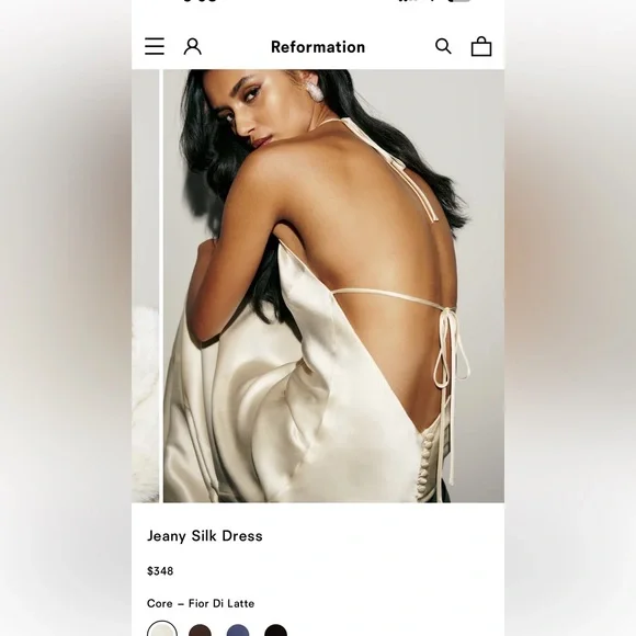 Reformation Cream Silk Maxi Dress - Picture 2 of 13